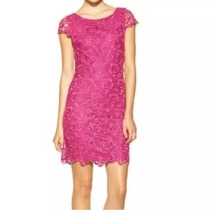 Alice + Olivia Pink Lace Cutout Back Dress Size 2